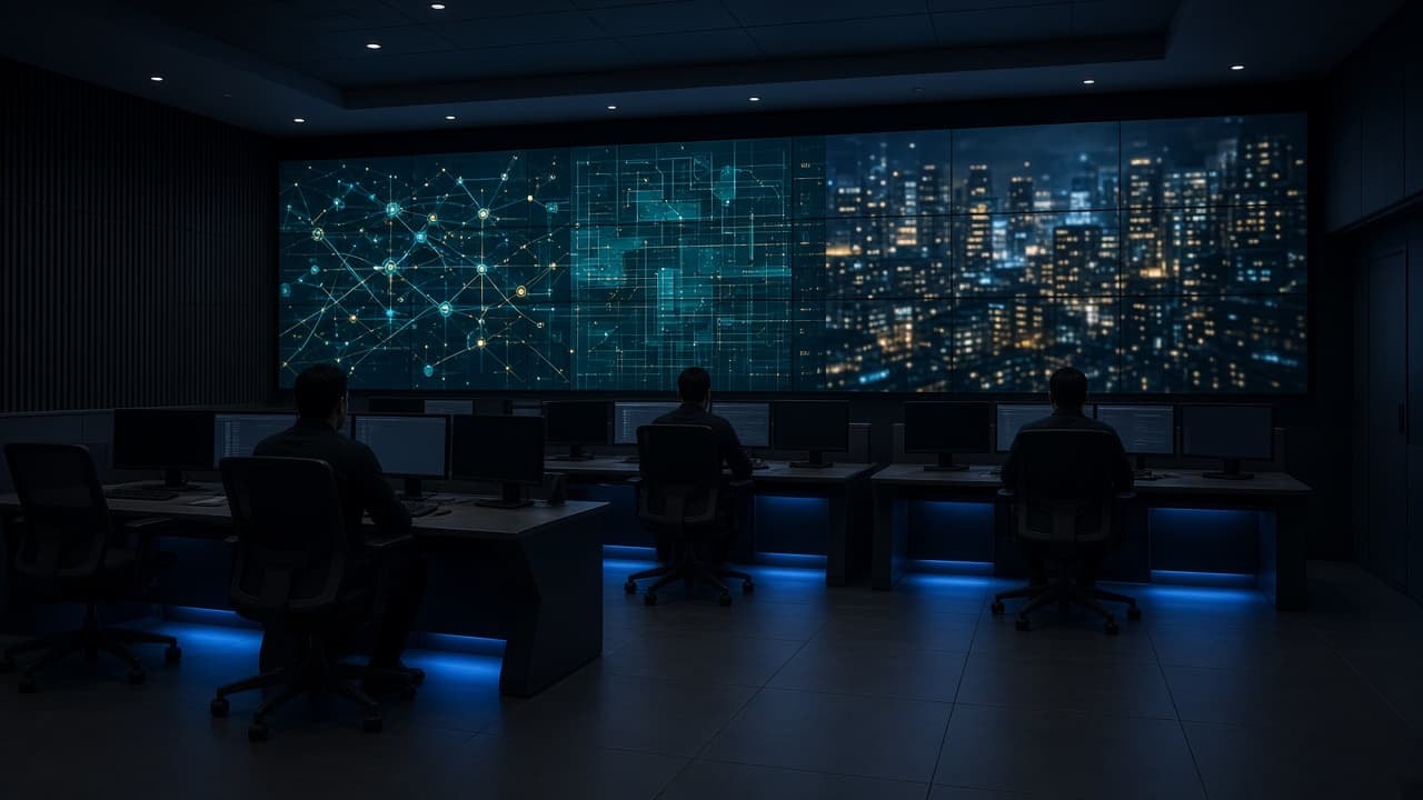 Fine-pitch LED video wall in an operations control room